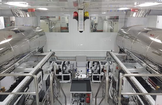 Picture of engine room for super yacht training