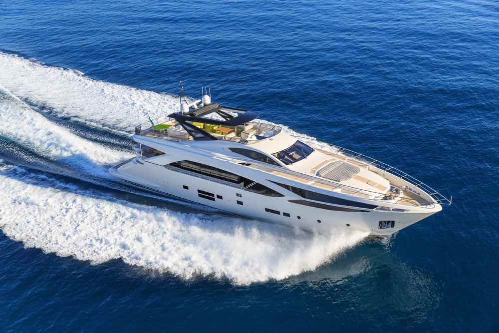 luxury yacht, aerial view italian shipyard PERMARE
