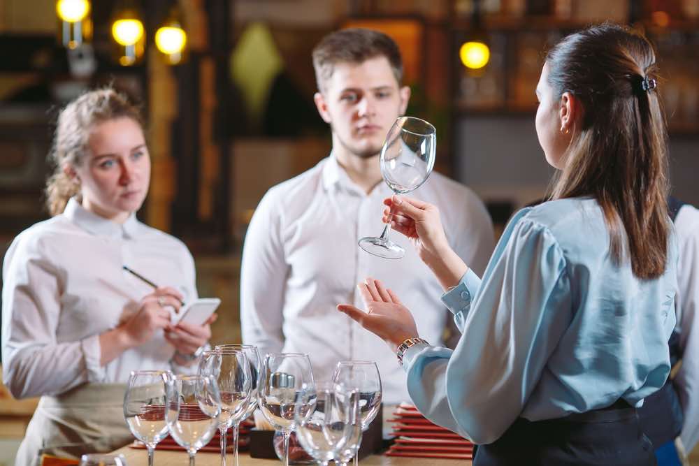 The restaurant staff learns to distinguish between glasses